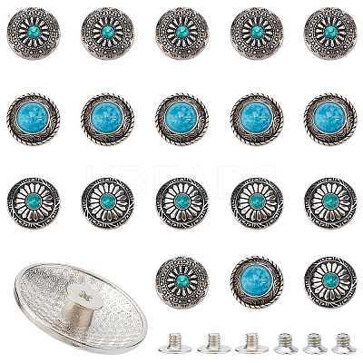 18Sets 3 Style Alloy Decorative Rivets BUTT-GA0001-01-1