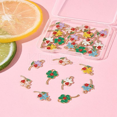 24Pcs 6 Styles Alloy Enamel Pendants FIND-FS0004-18-1