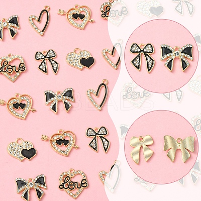 28Pcs 6 Styles Alloy Enamel Pendants FIND-FS0003-22-1