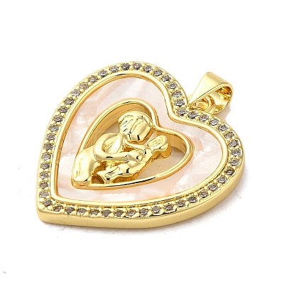 Mother's Day Brass Micro Pave Clear Cubic Zirconia Pendants FIND-Z041-21C-1
