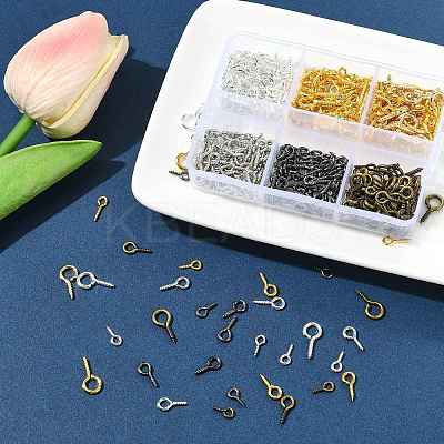 480Pcs 16 Styles Iron Screw Eye Pin Peg Bails IFIN-FS0001-62-1