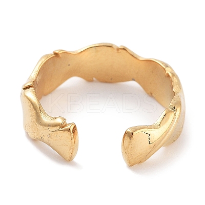 304 Stainless Steel Open Cuff Rings for Women RJEW-K273-14G-1