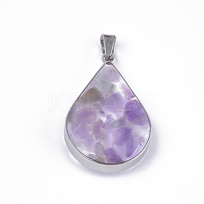 Natural & Synthetic Mixed Stone/Shell Pendants STAS-T043-02-1