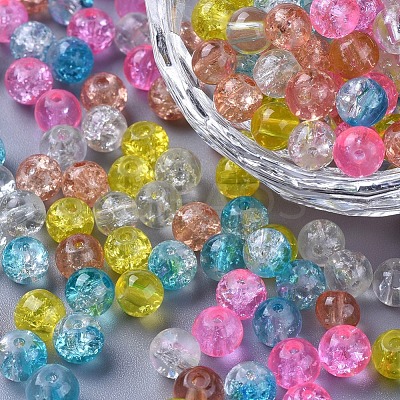Baking Paint Crackle Glass Beads DGLA-X0006-6mm-13-1