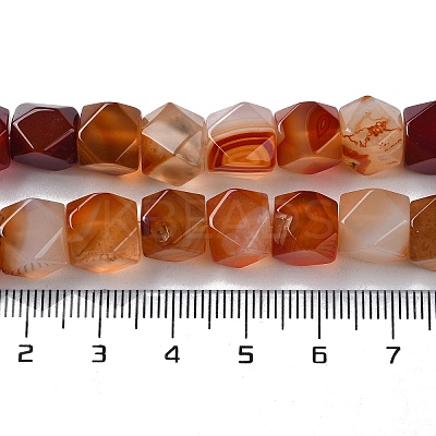 Natural Red Agate Star Cut Round Beads Strands G-M418-C04-01-1