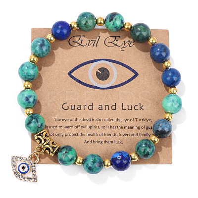 Natural Lapis Lazuli Round Beads Stretch Bracelets FS-WG18FCB-14-1