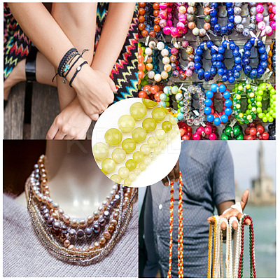 4 Strands 4 Styles Natural Lemon Jade Round Bead Strands G-GO0001-47-1