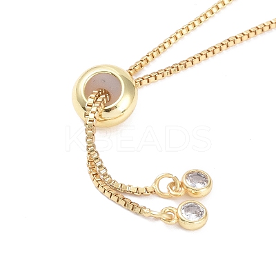 Heart Brass Micro Pave Clear Cubic Zirconia Link Bracelets BJEW-H605-01G-01-1