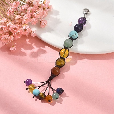Chakra Gemstone Pendant Decorations HJEW-TA00078-02-1