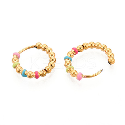 304 Stainless Steel Hoop Earrings for Women EJEW-N059-21G-1
