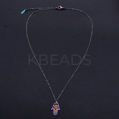 201 Stainless Steel Pendants Necklaces NJEW-S105-JN637-1