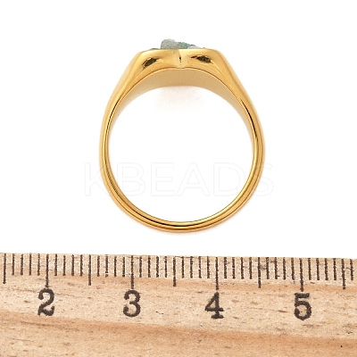 Heart Natural Aquamarine Finger Rings RJEW-D303-01G-02-1
