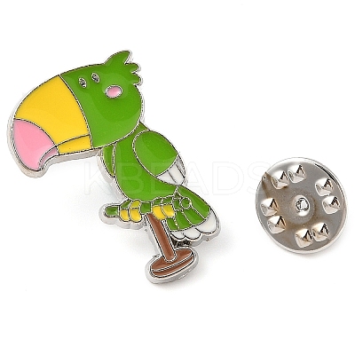Bird Platinum Alloy Enamel Brooches JEWB-I035-08P-05-1