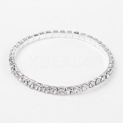 Single Row Stretch Rhinestone Tennis Bracelets B115-1-1