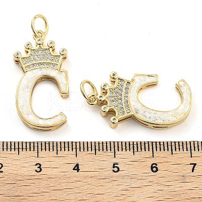 Brass Micro Pave Clear Cubic Zirconia Pendants KK-G498-01C-02-1
