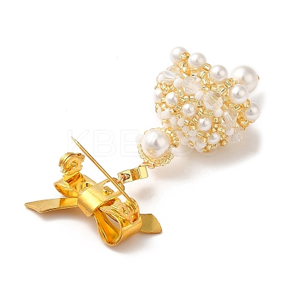 Shell Pearl Beaded Bell Pendant Brooch JEWB-MZ00002-1