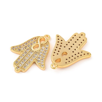 Brass Micro Pave Clear Cubic Zirconia Pendants KK-U017-06A-G-1