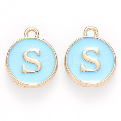 Golden Plated Alloy Enamel Charms ENAM-S118-04S-1