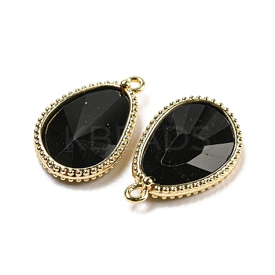 Natural Obsidian Faceted Pendants G-M431-14G-01-1