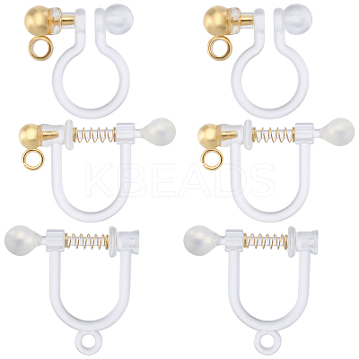30Pcs 3 Styles 304 Stainless Steel & Plastic Clip-on Earring Findings STAS-BBC0003-36-1