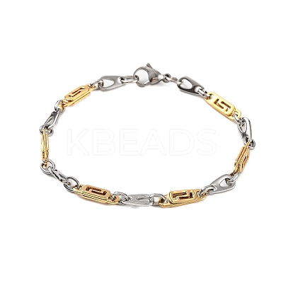 201 Stainless Steel Link Chain Bracelets BJEW-B078-120GP-1