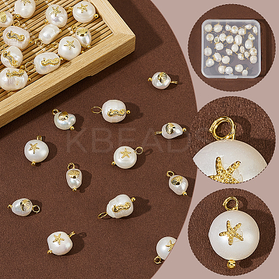 30Pcs 3 Styles Natural Pearl Pendants FIND-AR0005-32-1