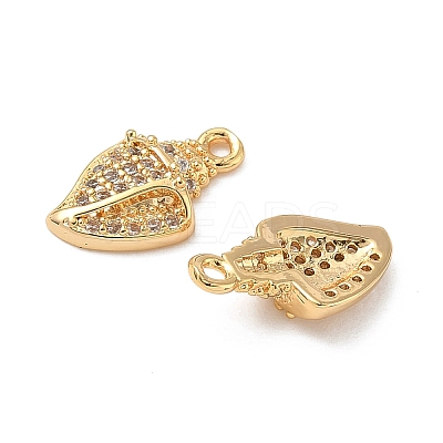 Ocean Brass Micro Pave Clear Cubic Zirconia Charms KK-B160-42G-04-1