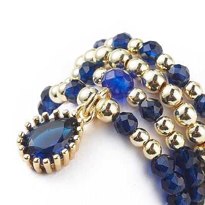 20Pcs 20 Style Natural & Synthetic Mixed Gemstone & Brass Beaded Stretch Rings Set RJEW-JR00540-1
