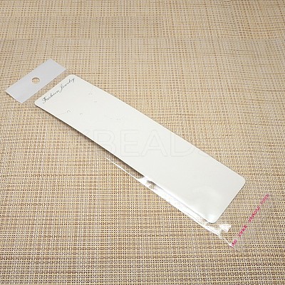 Rectangle Necklace Display Sets Cardboard Paper Cards and Self Adhesive Cellophane Bags X-NDIS-M001-02-1
