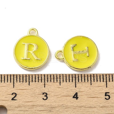 (Defective Closeout Sale: Oxidized)Alloy Letter A~Z Alphabet Enamel Charms ENAM-XCP0001-40G-1