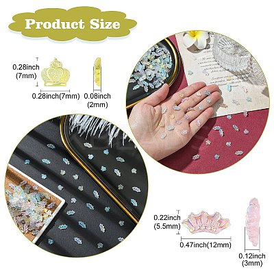 200Pcs 10 Colors Crown Resin Cabochons MRMJ-CJ0001-22-1