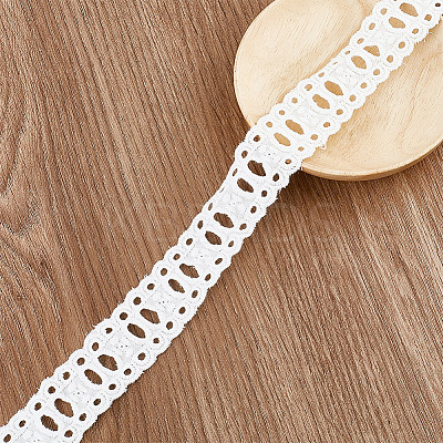 15 Yards Cotton Embroidery Flower Hollow Lace Ribbon OCOR-DR0001-05-1