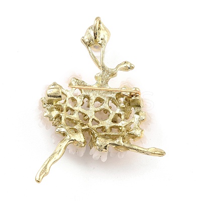 Ballerina Alloy Brooch with Resin Pearl LS-JEWB-O009-20-1