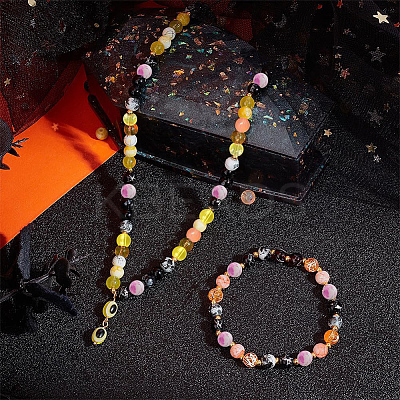 450Pcs 15 Style Drawbench Glass Beads Strands DGLA-PH0001-11-1