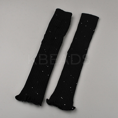 Sequin Acrylic Fiber Yarn Leg Warmers Socks AJEW-WH20064-46A-1