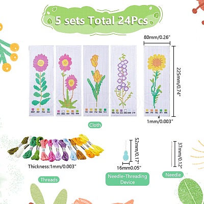 DIY Bookmark Cross-Stitch Kit DIY-WH0578-53A-1