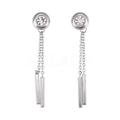 304 Stainless Steel Chain Tassel Earrings EJEW-I248-25-1