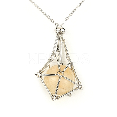 Tarnish Resistant 304 Stainless Steel Macrame Pouch Braided Gemstone Holder Pendant Necklace Making NJEW-TA00097-02-1