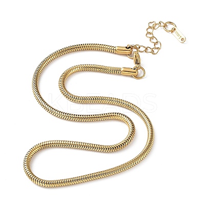Ion Plating(IP) 304 Stainless Steel Round Snake Chain Necklace NJEW-D045-13G-1