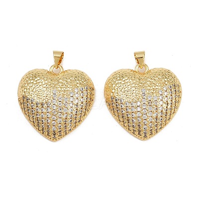 Brass Micro Pave Cubic Zirconia Pendants KK-C132-03H-G-1