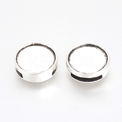 Tibetan Style Alloy Slide Charms Cabochon Settings X-PALLOY-Q341-04AS-LF-1