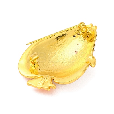 Zinc Alloy Crystal Rhinestone Resin Fish Brooch JEWB-U010-01G-02-1
