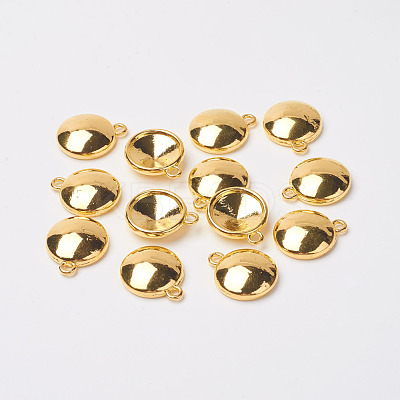 Tibetan Style Alloy Flat Round Charm Pendant Rivoli Xilion Pointed Back Chaton Rhinestone Settings X-PALLOY-O034-A-G01-1