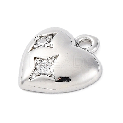 Brass Micro Pave Cubic Zirconia Charms KK-A240-21P-1