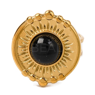 Natural Mixed Stone Finger Rings RJEW-Q822-28G-1