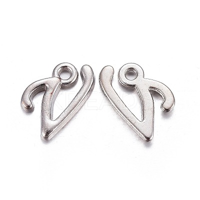 Platinum Plated Alloy Letter Pendants LS-PALLOY-J718-01P-V-1