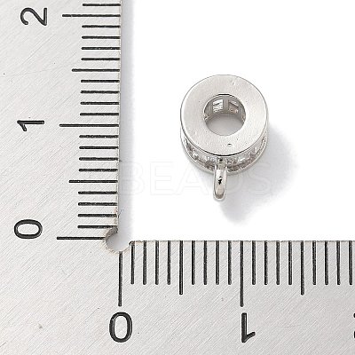 Rack Plating Brass Micro Pave Clear Cubic Zirconia Tube Bails KK-L224-025P-1