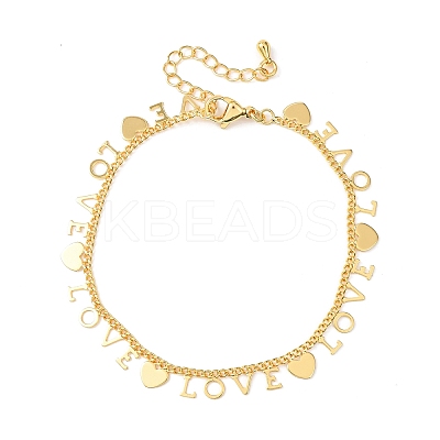 Brass Charm Bracelets BJEW-C140-06G-1