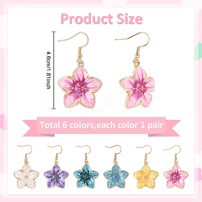 6 Pairs 304 Stainless Steel Dangle Earrings EJEW-YW00014-1