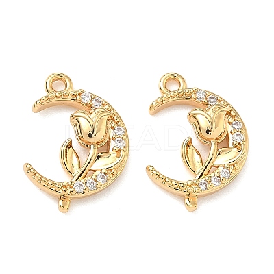 Brass Micro Pave Cubic Zirconia Pendants KK-A281-14G-1
